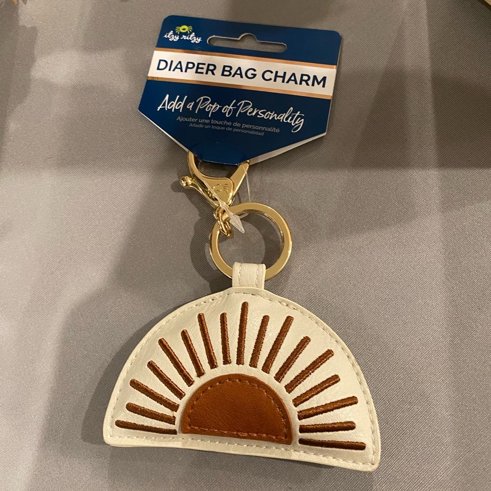 White and Brown Sun ☀️ Diaper Bag Charm